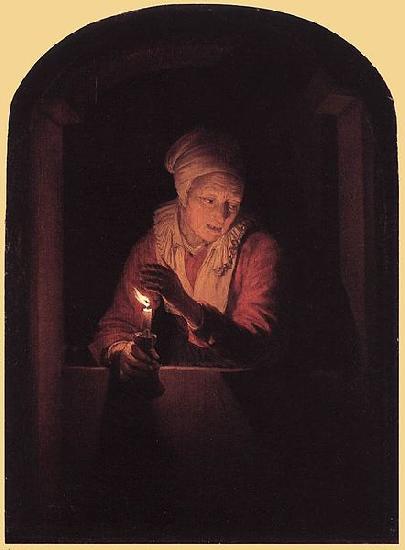 Gerard Dou Old Woman with a Candle oil painting image